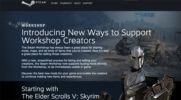 Oyun severler geliştirdikleri oyun modlarını Steam üzerinden satabilecekler