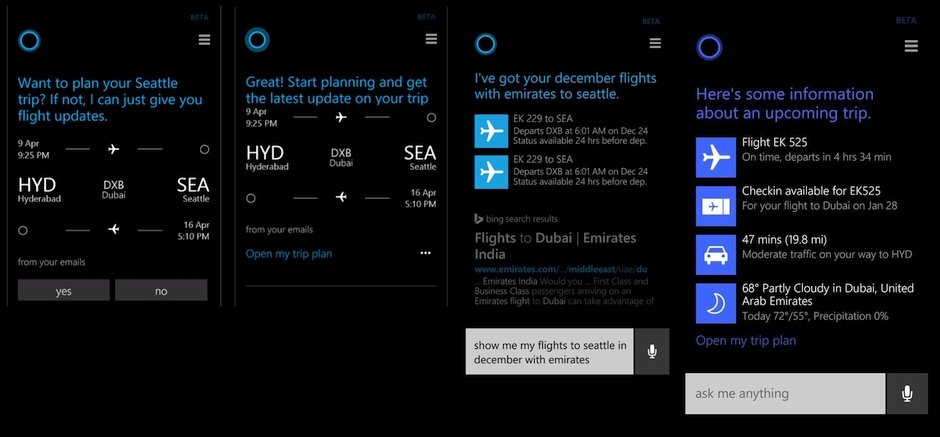 Cortana Akilli asistan Microsoft