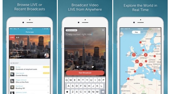 Türkçe dil desteği ekleyen Periscope'a harita üzerinde yayın keşfetme özelliği geldi