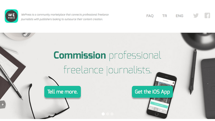 WePress: Yayıncı kuruluşlar için küresel gazeteci ve yazar ağı