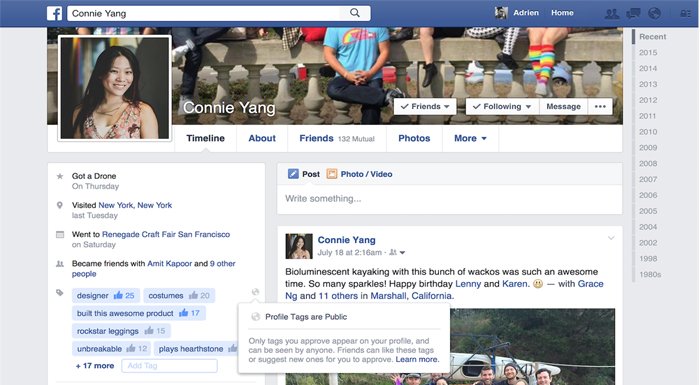 Facebook, kullanıcı profillerinde etiket bulutu özelliğini test ediyor