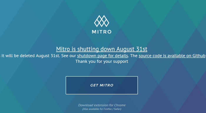 Twitter şifre yönetim aracı Mitro'yu kapatıyor