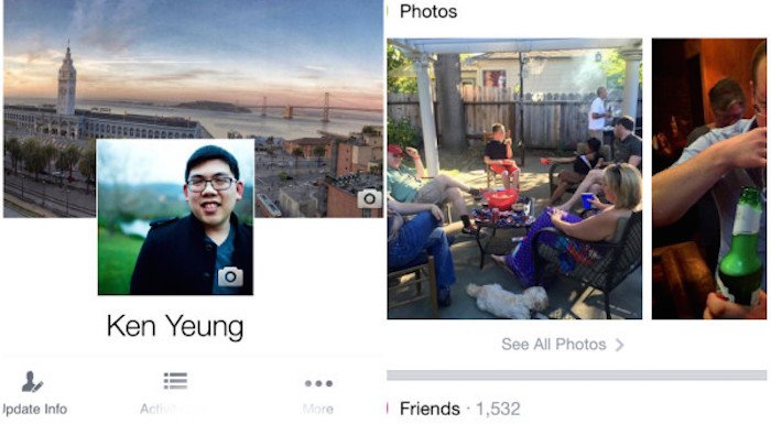 Facebook, mobilde yeni profil sayfalarını test ediyor