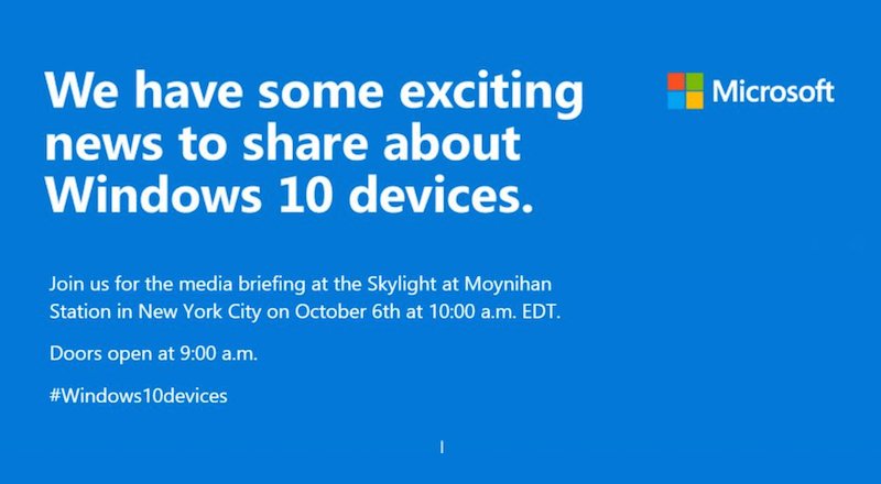 Microsoft 6 Ekim'de Lumia 950 serisini ve Surface Pro 4'ü tanıtacak