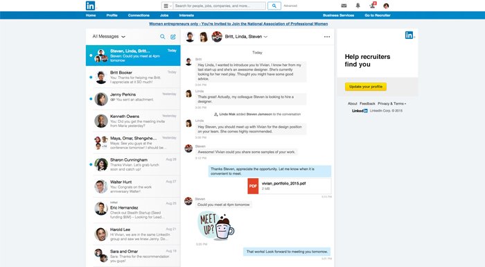LinkedIn kendi anlık mesajlaşma özelliğini kullanıma açtı