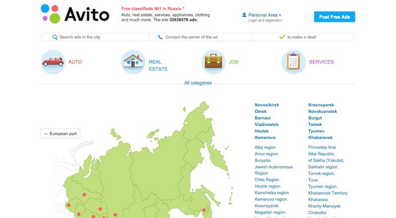 Naspers, Rusya'nın lider seri ilan sitesi Avito'nun çoğunluğunu 1.2 milyar dolara satın aldı