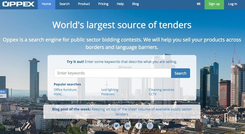 Küresel ihale arama motoru Oppex'e 2.3 milyon dolar yatırım