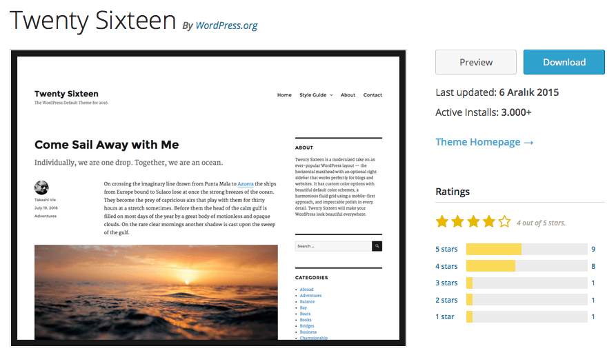 Twenty Sixteen Wordpress