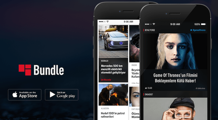Mobilde aylık 4 milyon haber okutan Bundle uygulamasından web açılımı: bundlehaber.com