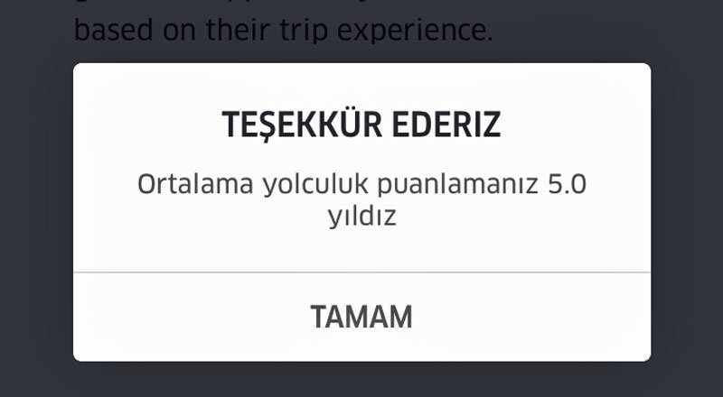 Uber puanınızı öğrenmek ister misiniz?