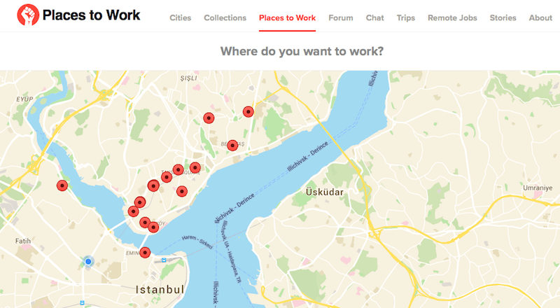 Nomad List, günübirlik çalışılabilecek mekanları listelemeye başladı