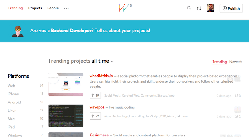 Geliştirdiğiniz proje ve becerilerinizi paylaşabileceğiniz yerli girişim: whodidthis.io