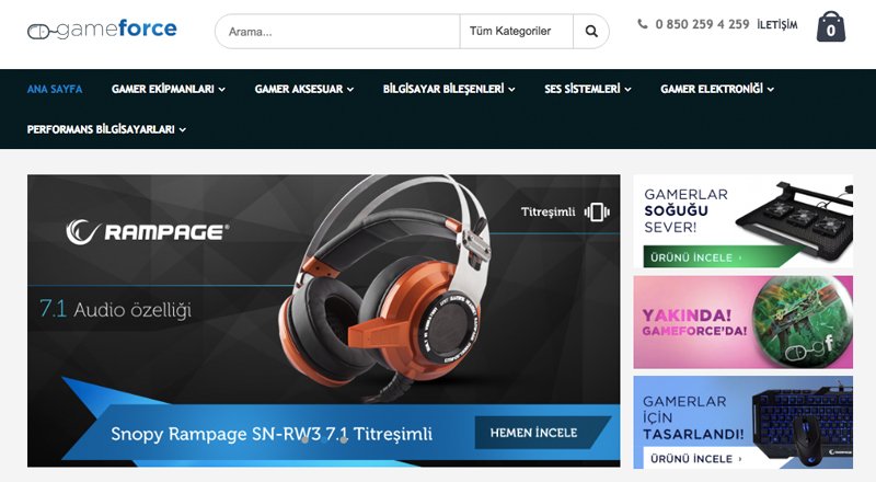 Gameforce: Gamer'lara özel e-ticaret sitesi