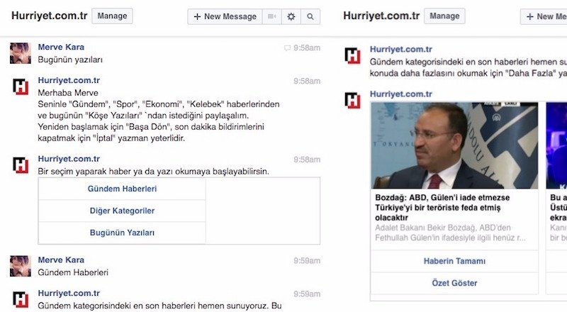 Hürriyet, Facebook Messenger haber botunu devreye aldı