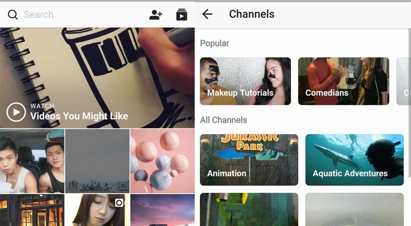 Instagram videolar için konularına göre kanal özelliğini test ediyor ...