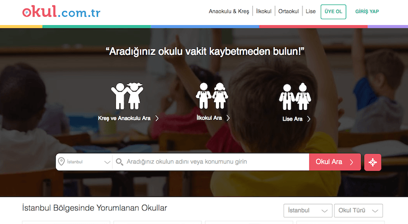 Özel okullarla velileri buluşturan pazar yeri Okul.com.tr 10 binden fazla okul listeliyor