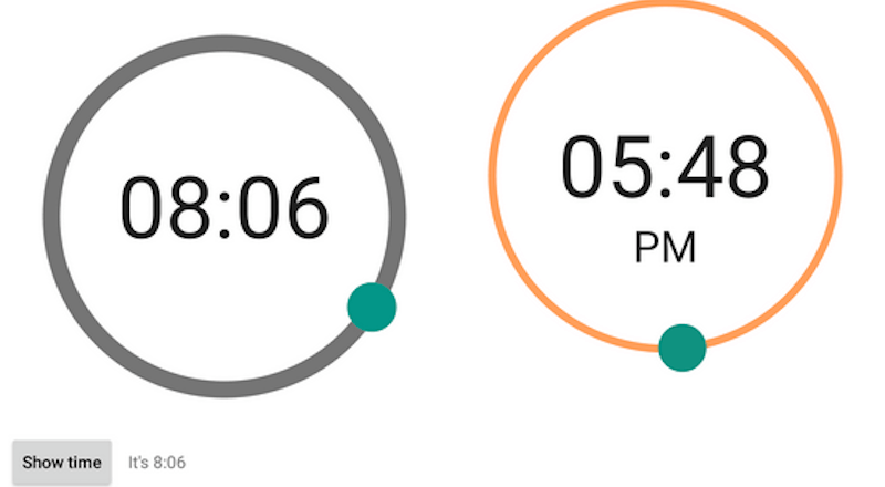 Android için özelleştirilmiş 'time picker' kütüphanesi: dialTimePicker [Yerli GitHub]
