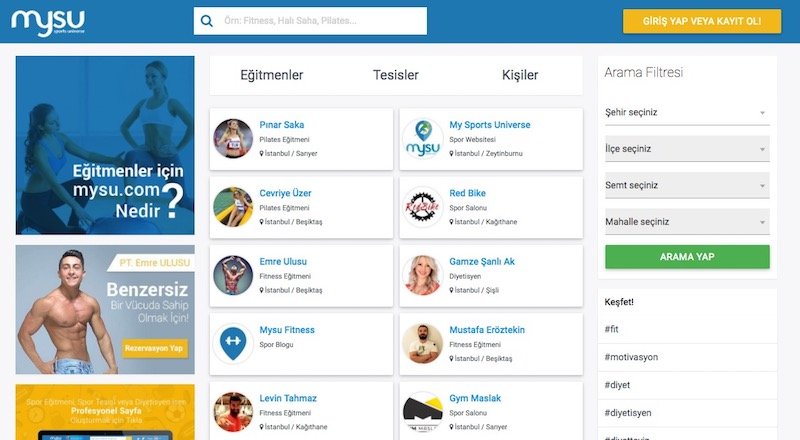 Boğaziçi Üniversitesi'nde doğan Mysu, fitness ve spor odaklı sosyal pazar yeri