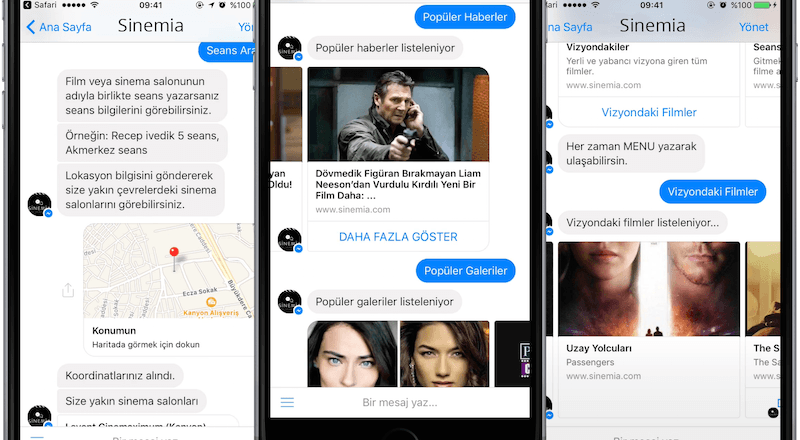 Sinemia, sinemaseverler için 'kişisel asistan' olmasını istediği chatbot'unu devreye aldı