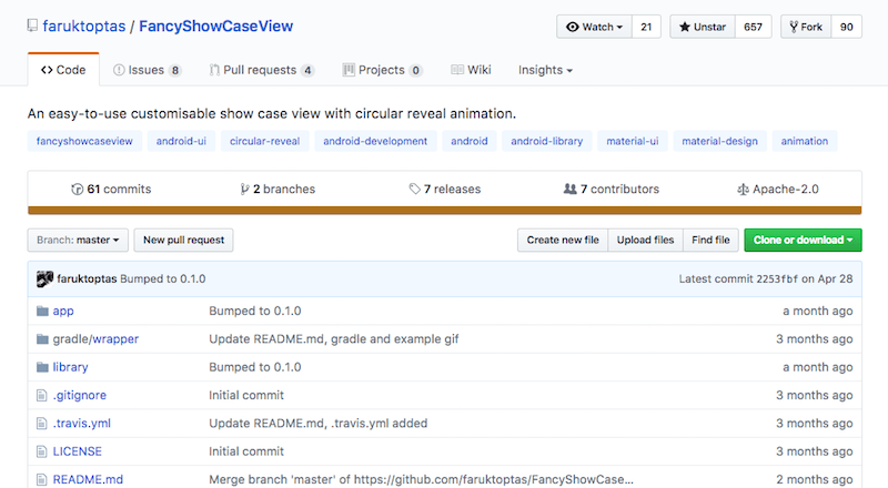 Android uygulamaları için animasyon kütüphanesi: FancyShowCaseView [Yerli GitHub]