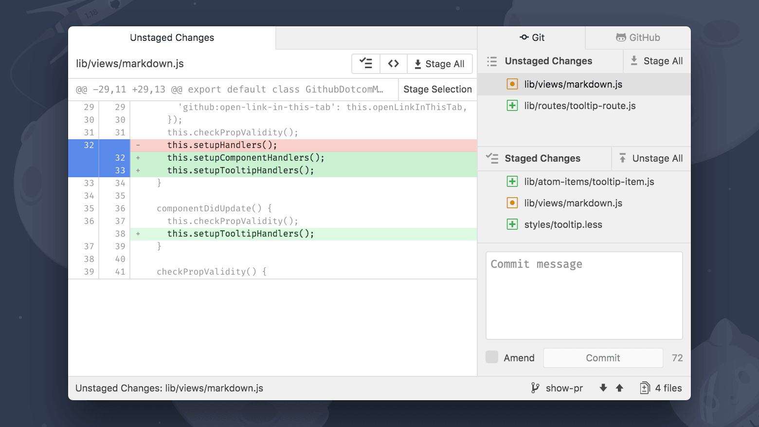 Atom'a Git ve GitHub entegrasyonu geliyor