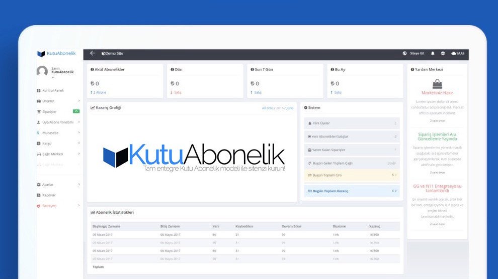 KutuAbonelik.com: Kutu abonelik modeli için kapsamlı e-ticaret altyapısı