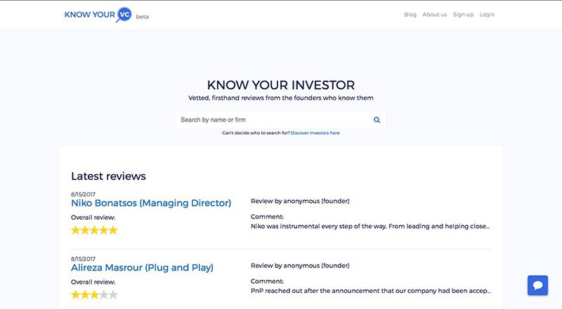 Anonim yatırımcı değerlendirme platformu: Know Your VC