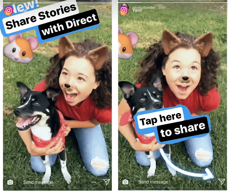 Hikayeler Instagram Direct üzerinden de paylaşıma açıldı