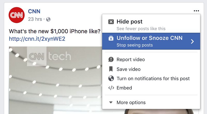 Facebook'ta takip ettiğiniz hesapları geçici olarak gizleyin