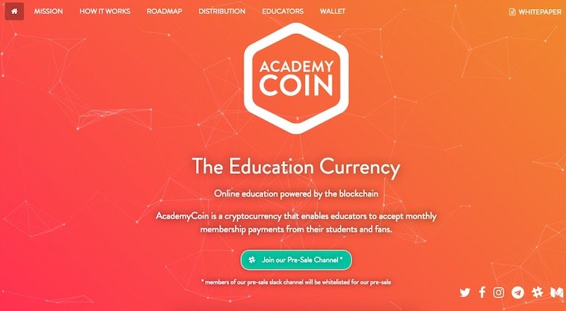 AcademyCoin: Çevrimiçi eğitim sistemine özel kripto para