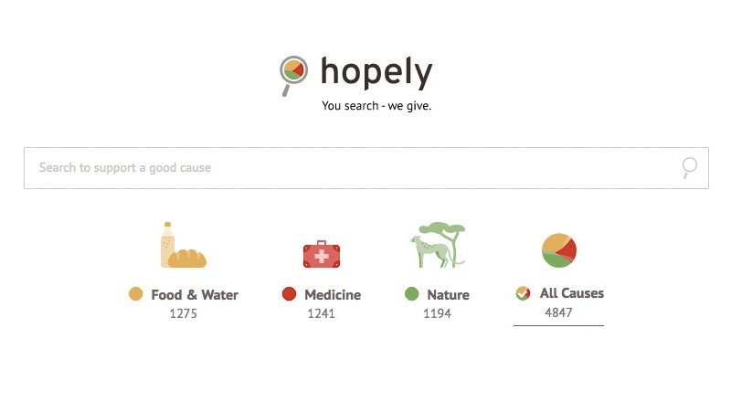 Hopely: Siz arama yaptıkça yardım kuruluşlarına bağış yapan arama motoru
