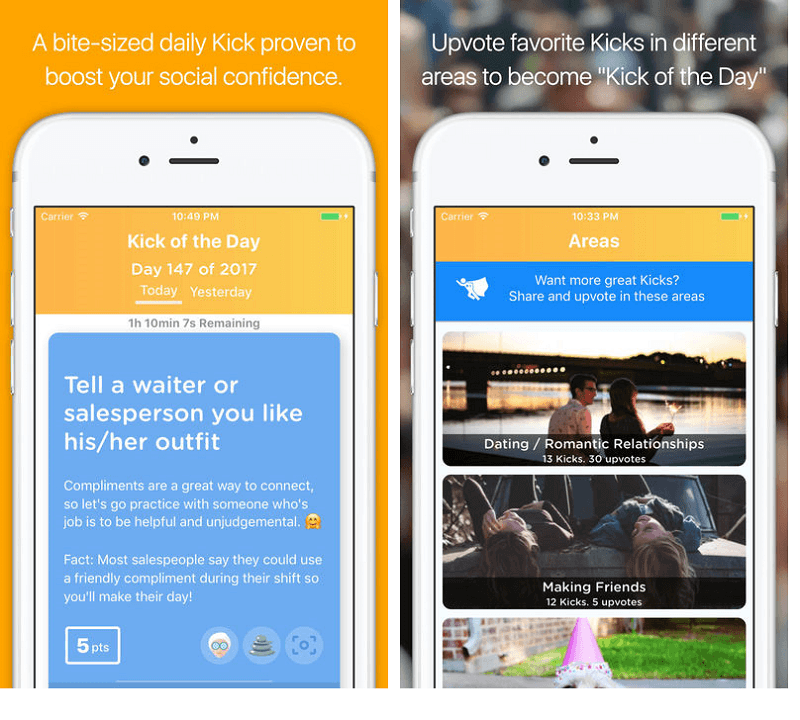 Özgüveninizi tazeleyen mobil uygulama: Kick