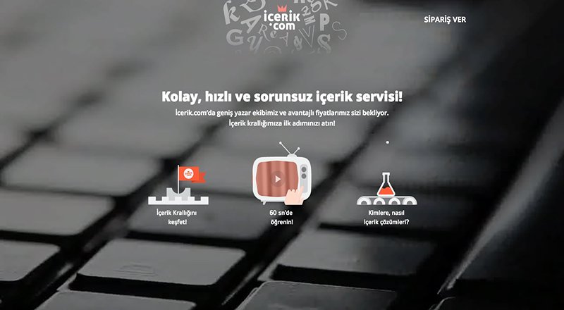 Gelecek yıl online bir yazılım servisi olmak isteyen İcerik.com'un öne çıkan detayları