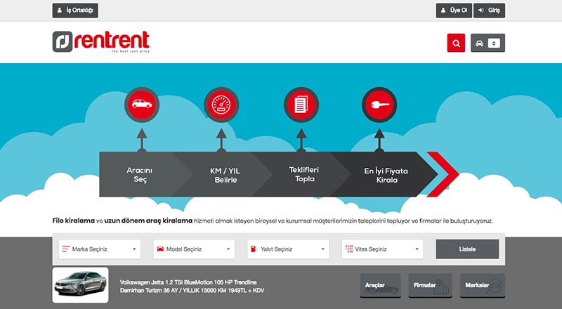 Uzun dönem araç kiralamak isteyenler için pazar yeri: Rentrent