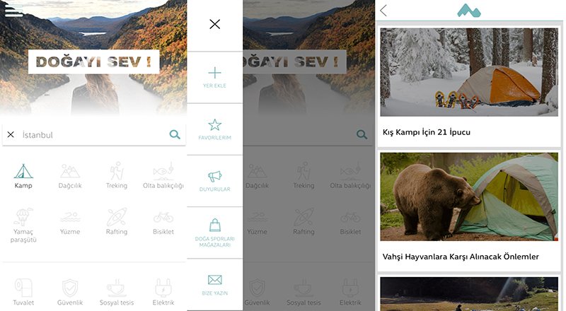 Kamp ve doğa aktivitelerine hazırlık sürecini kolaylaştıran uygulama: Doğaya Kaçış