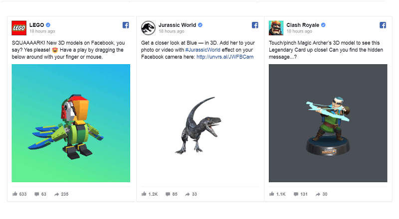 Facebook 3D içeriklerle Artırılmış ve Sanal Gerçekliği haber kaynağına taşıyor