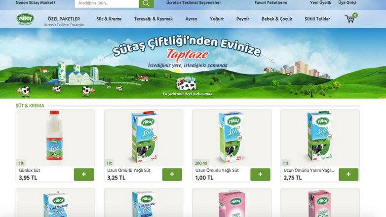 Sütaş�ın eve teslim servisi Sütaş Market Webrazzi