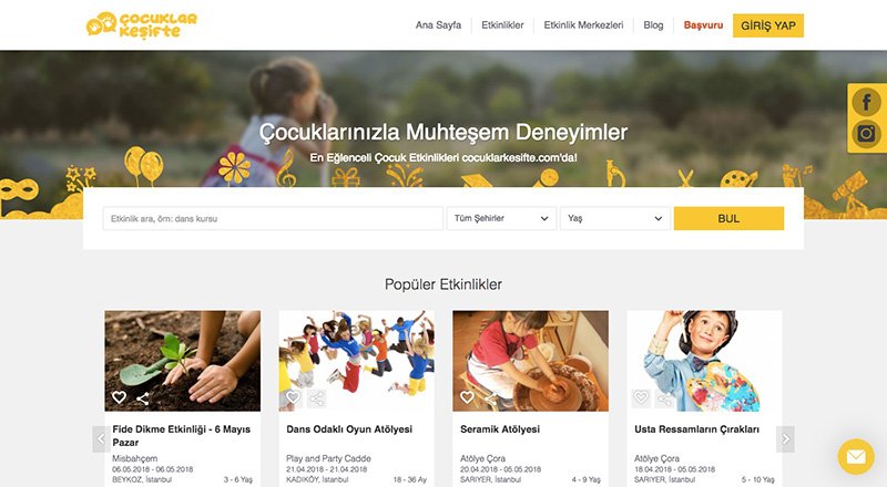 Çocuklara özel etkinlik platformu: Çocuklar Keşifte