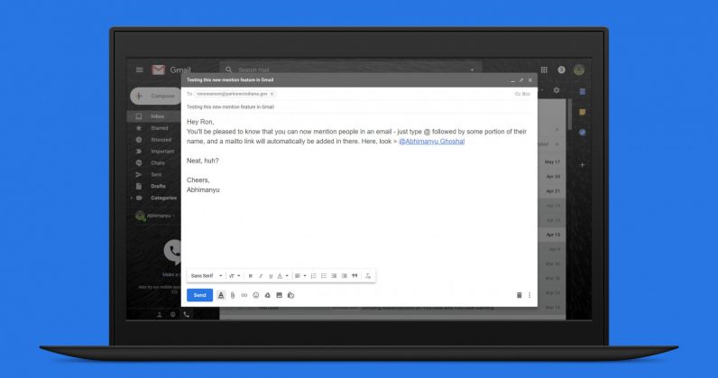 Gmail'in yeni sürümü ile e-postada kişileri etiketlemek mümkün hale geldi