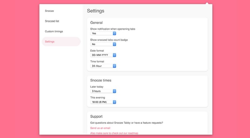 Sekmeleri zamanlayan Chrome eklentisi: Snooze Tabby