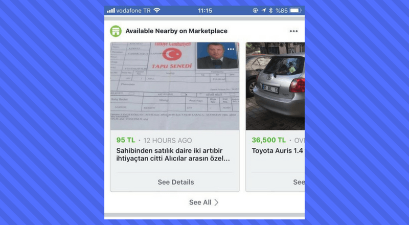 Facebook Marketplace içerikleri Haber Kaynağı'nda görünmeye başladı