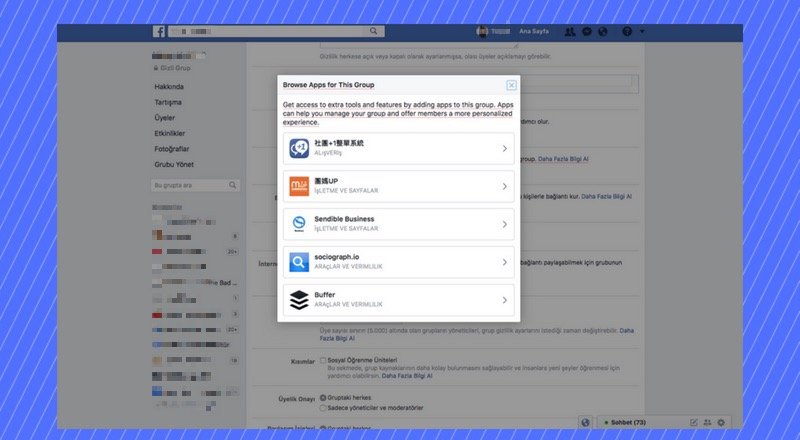 Facebook Gruplar için üretilen üçüncü parti uygulamaları bünyesine alıyor