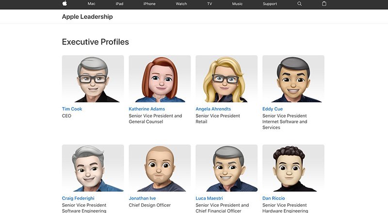 Apple, web sitesindeki yönetici sayfasını emojiler ile değiştirdi