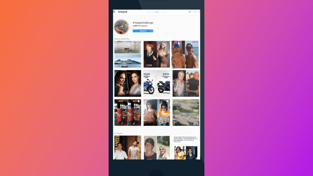 #10yearchallenge aslında ne?