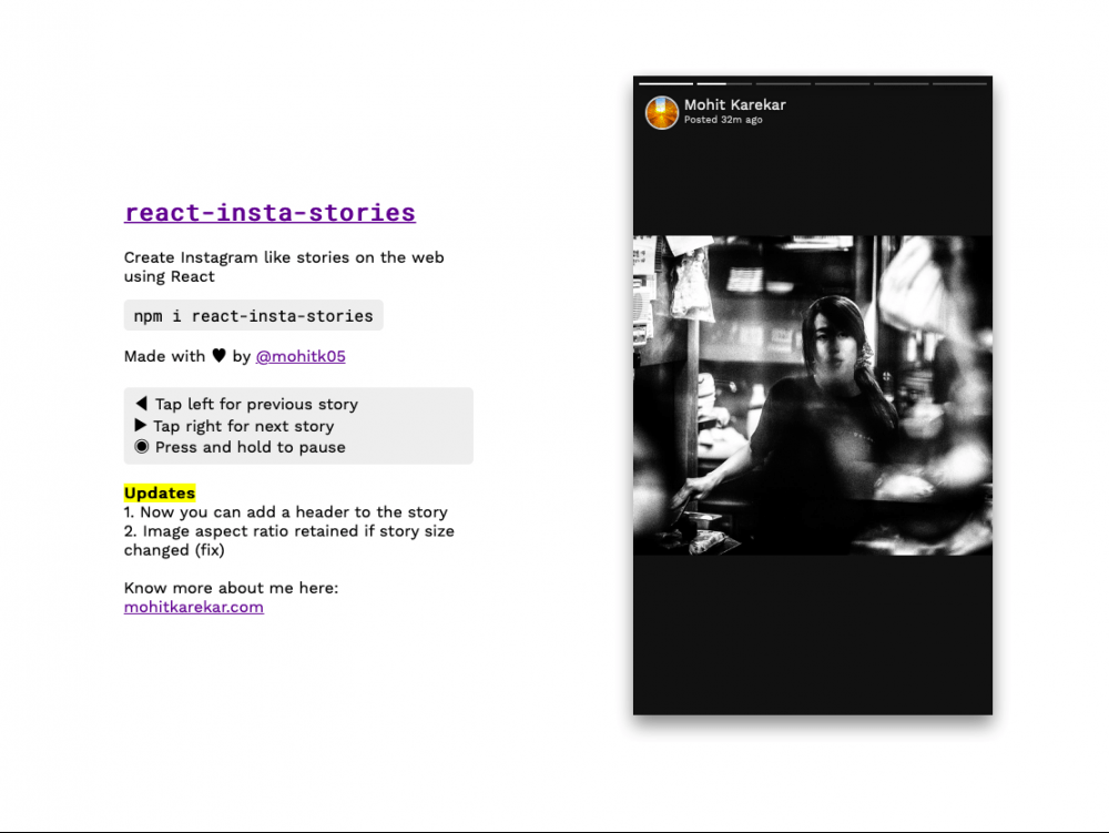 React Insta Stories ile web sitenize Hikayeler özelliği ekleyin