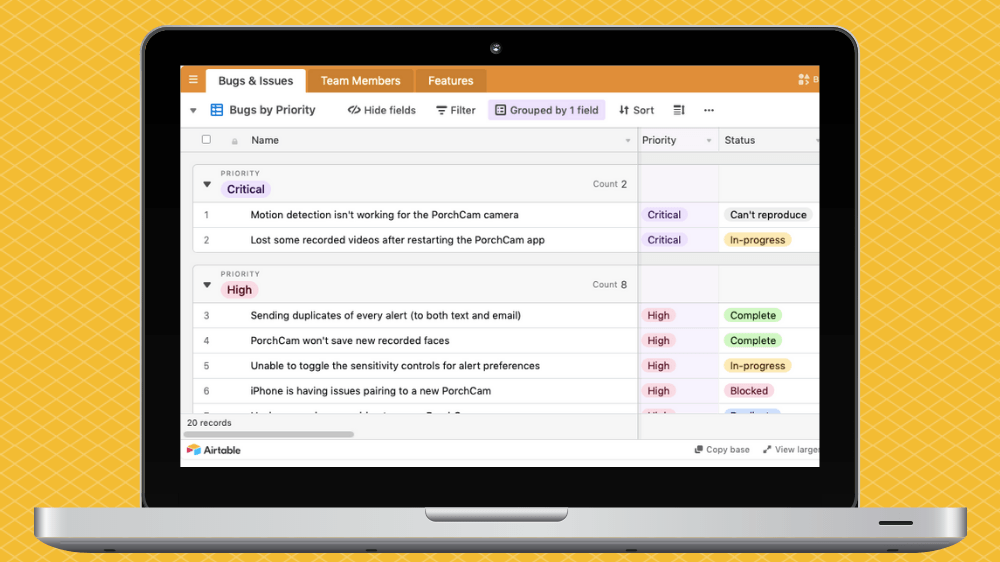 Airtable'dan hata yönetimi aracı: Bug Tracker