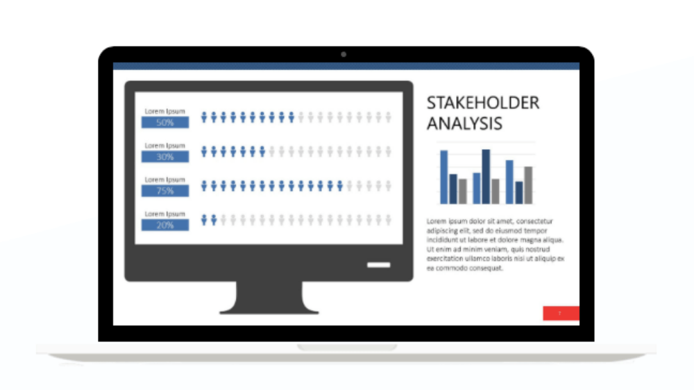 Girişimler için ücretsiz Paydaş Analizi sunum şablonu