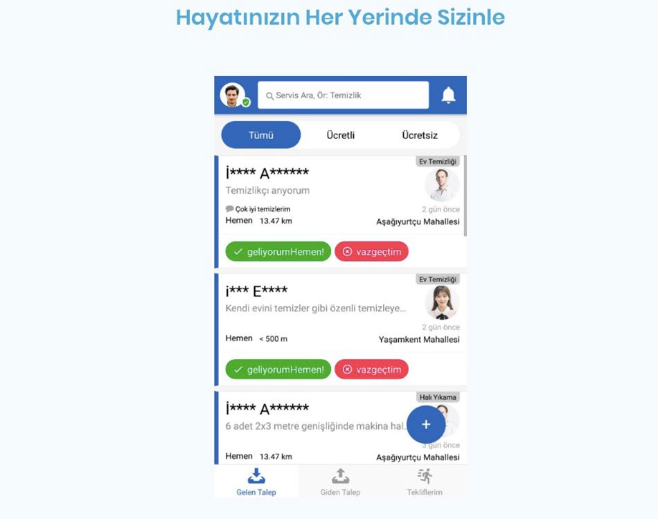 A startup that brings together users who offer or demand service: gelHemen