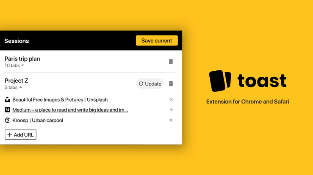 Tüm sekmelerinizi kaydetmenize olanak tanıyan eklenti: Toast