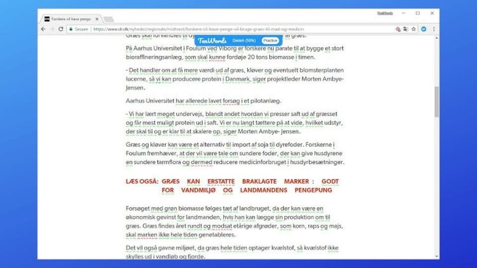 Haber okurken yabancı dil öğreten girişim: TenWords